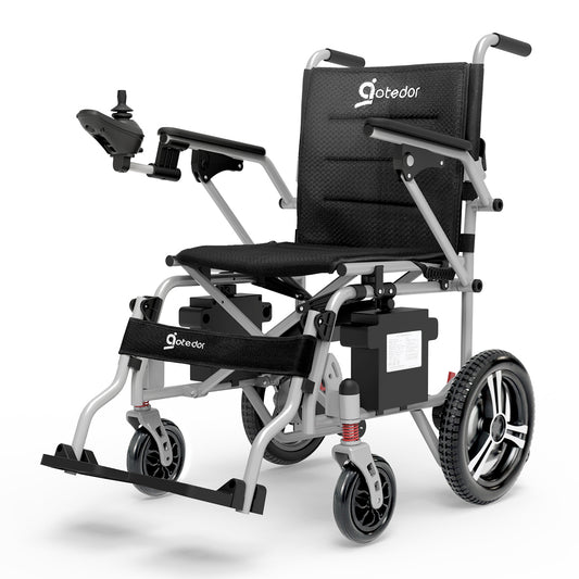 Aotedor Electric Wheelchair for Adults,38lb Foldable Power Wheelchair,Ultra Light&All Terrain-Black